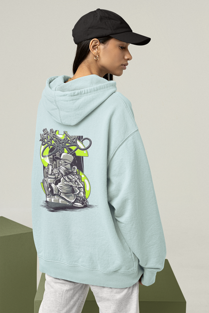 STREET SPRAYER Estampado trasero Streetwear - Slammer Sudadera con Capucha Bio Oversized Unisex Adulto SH
