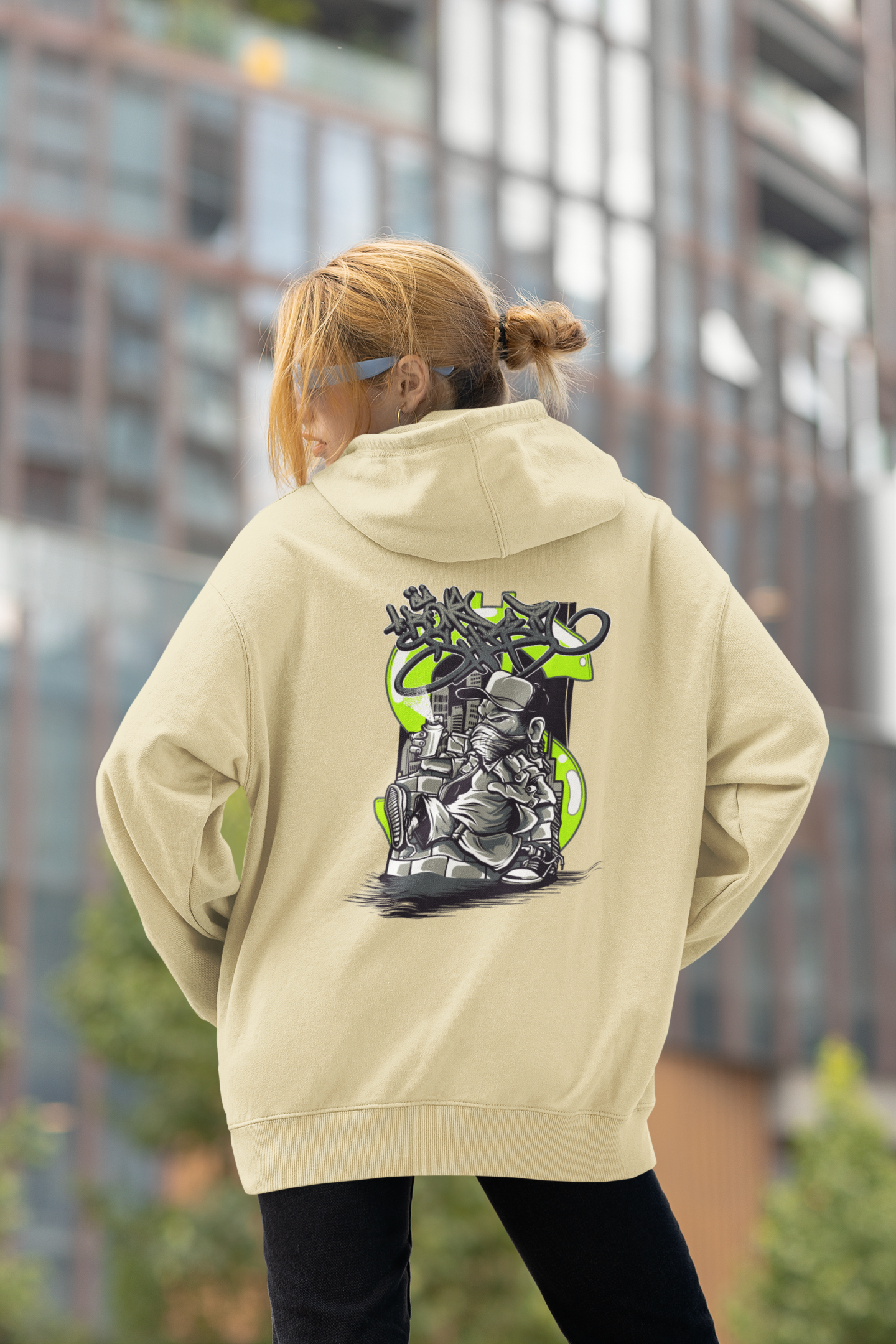 STREET SPRAYER Estampado trasero Streetwear - Slammer Sudadera con Capucha Bio Oversized Unisex Adulto SH