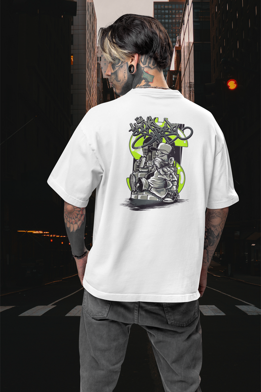 STREET SPRAYER Backprint Streetwear - Freestyler Bio Oversized T-Shirt Unisexe Adulte SH