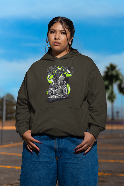 STREET SPRAYER Streetwear Frontprint - Slammer Bio Sudadera con Capucha Oversize Unisex Adulto SH