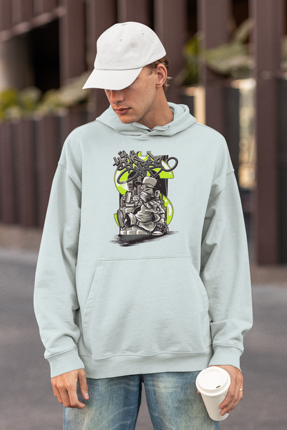 STREET SPRAYER Streetwear Frontprint - Slammer Bio Sudadera con Capucha Oversize Unisex Adulto SH