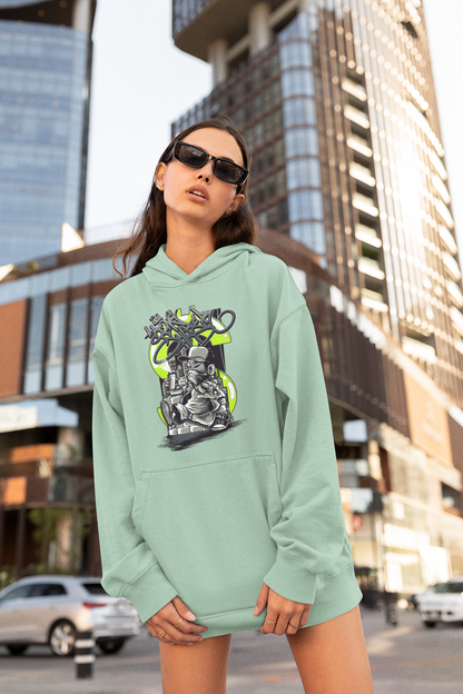 STREET SPRAYER Streetwear Frontprint - Slammer Bio Sudadera con Capucha Oversize Unisex Adulto SH