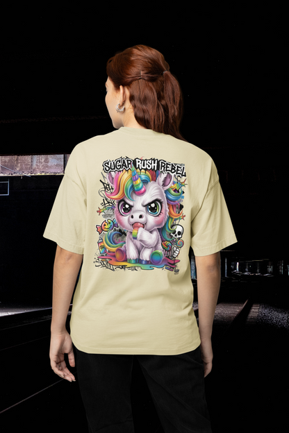SUGAR RUSH REBEL Kryot Streetwear Backprint - Freestyler Organic Oversized Unisex T-Shirt Adult SH