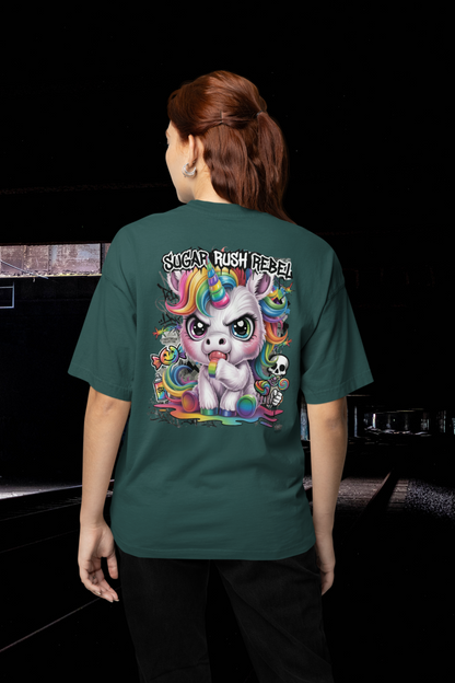SUGAR RUSH REBEL Kryot Streetwear Backprint - Freestyler Organic Oversized Unisex T-Shirt Adult SH