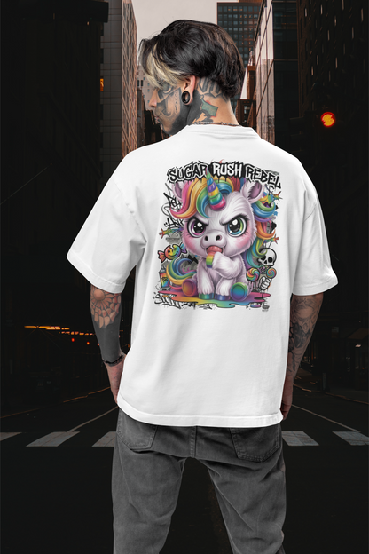 SUGAR RUSH REBEL Kryot Streetwear Backprint - Freestyler Organic Oversized Unisex T-Shirt Adult SH
