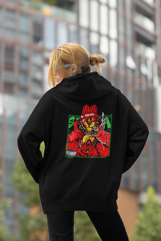 SUPREME Streetwear Backside - Sweat à Capuche Bio Oversized Unisexe Slammer Adulte SH