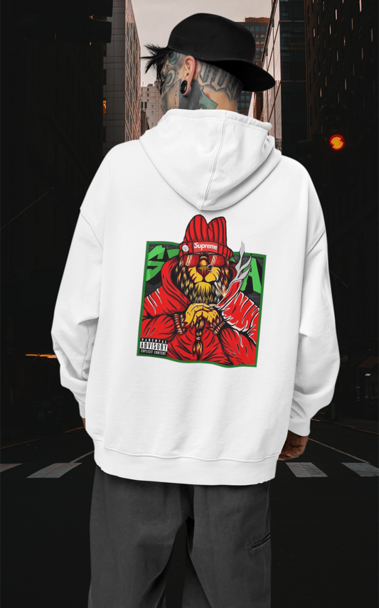 SUPREME Streetwear Backside - Sweat à Capuche Bio Oversized Unisexe Slammer Adulte SH