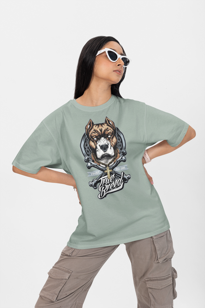 TRUE BREED NO TRUST Impresión frontal de streetwear - Camiseta unisex extragrande de algodón orgánico para adultos SH