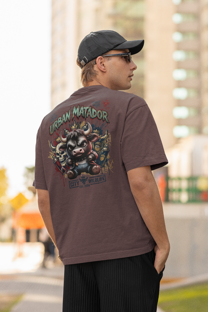 URBAN MATADOR TORRO Streetwear Backprint - Freestyler Bio Oversized Unisex Camiseta para Adultos SH