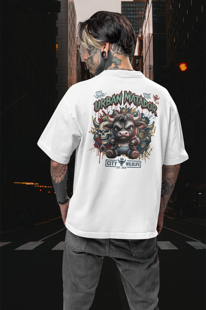 URBAN MATADOR TORRO Streetwear Backprint - Freestyler Bio Oversized Unisex Camiseta para Adultos SH