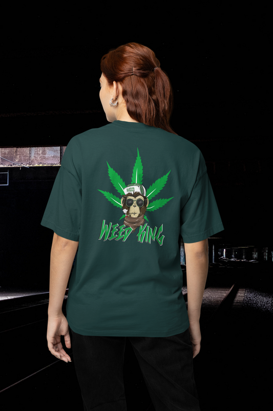 WEED KING Streetwear Backprint - T-Shirt Unisexe Oversize Bio Freestyler Adulte SH