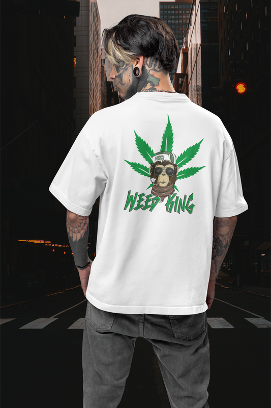 WEED KING Streetwear Backprint - T-Shirt Unisexe Oversize Bio Freestyler Adulte SH