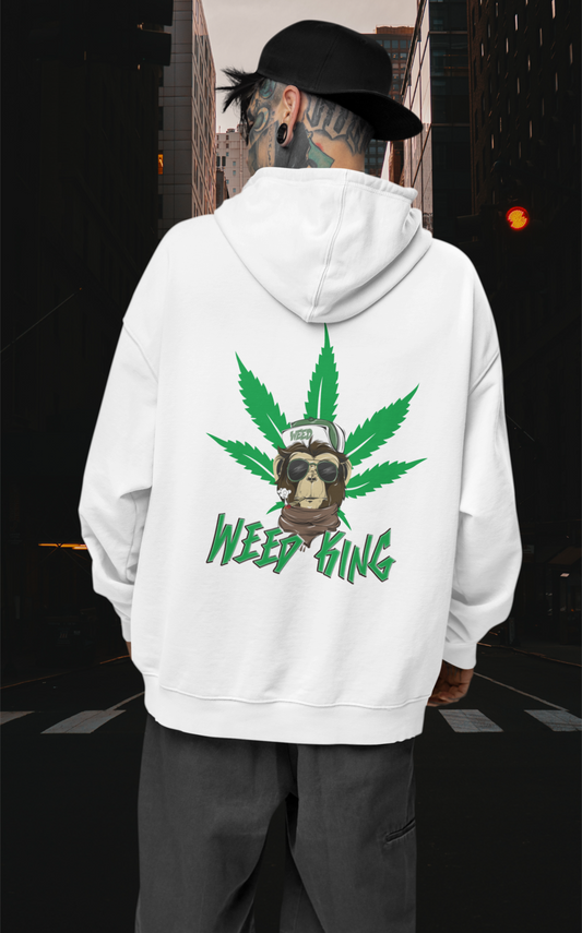 WEED KING Streetwear Backside - Slammer Organic Oversized Unisex Adult Hoodie