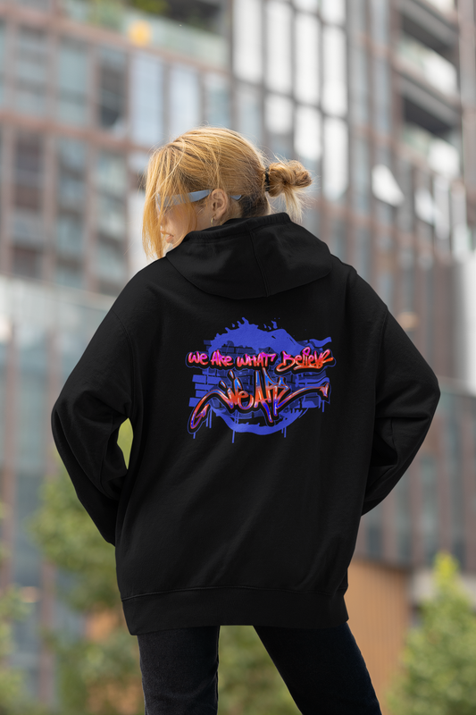WE ARE WHAT BELIEVE Streetwear dos - Sweat à capuche unisexe surdimensionné Slammer Bio adulte SH