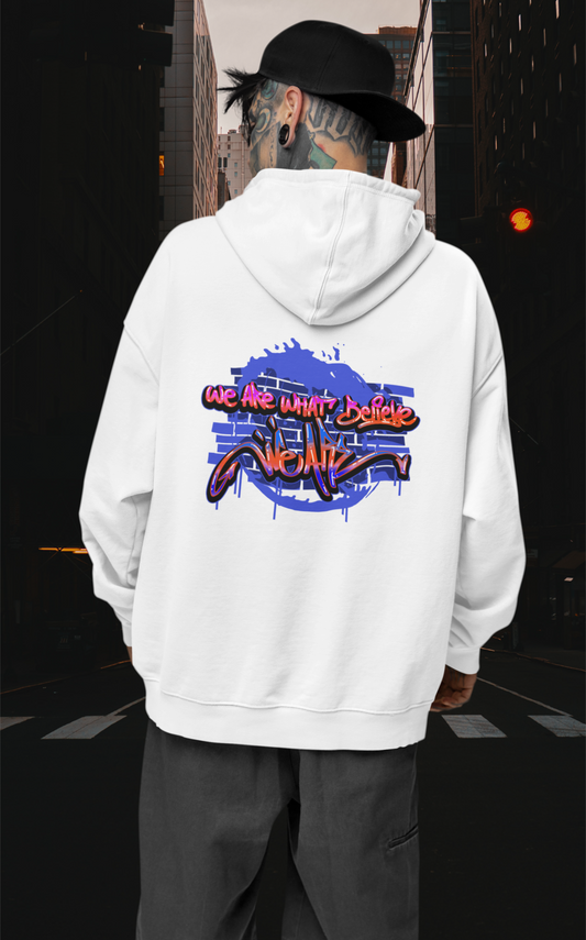 WE ARE WHAT BELIEVE Streetwear dos - Sweat à capuche unisexe surdimensionné Slammer Bio adulte SH
