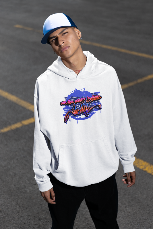 WE ARE WHAT BELIEVE Streetwear Frontside - Slammer Organic Oversized Unisex Hoodie Adults SH