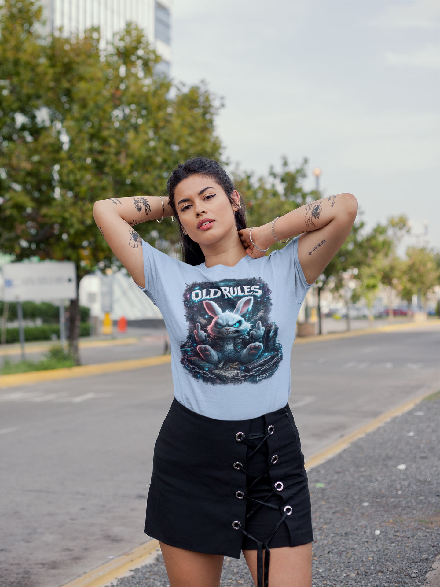 WHITE NOISE OLD RULES Cyberpunk Kryot Ropa urbana - Camiseta orgánica unisex para adultos SH