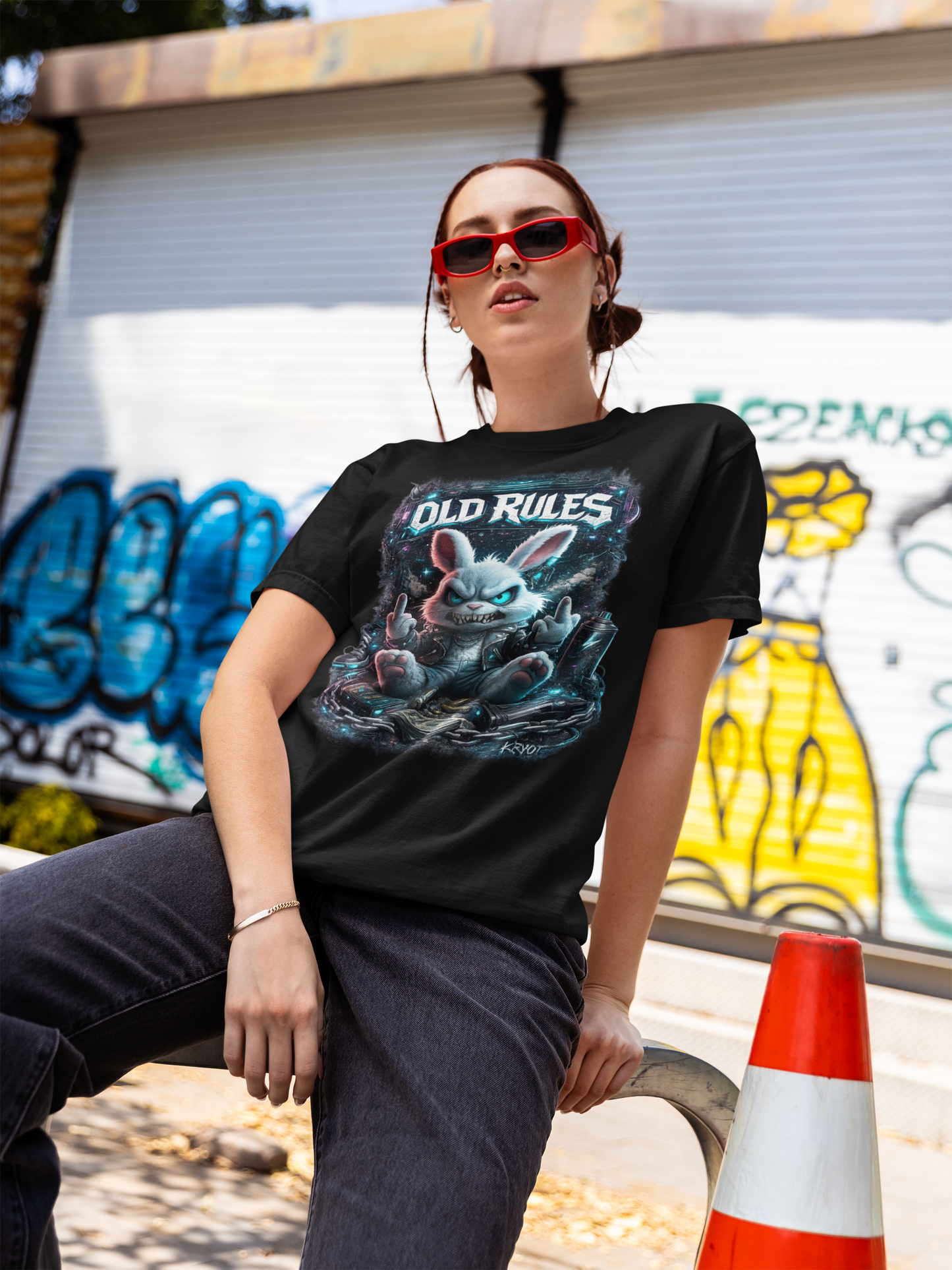 WHITE NOISE OLD RULES Cyberpunk Kryot Ropa urbana - Camiseta orgánica unisex para adultos SH