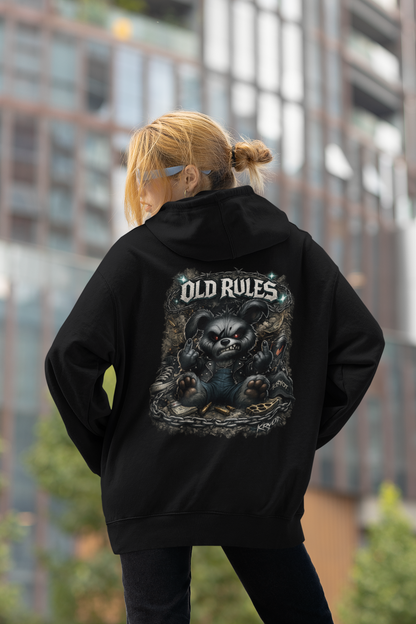 WHITE NOISE OLD RULES I Kryot Streetwear - Slammer Organic Oversized Unisex Hoodie Adults SH
