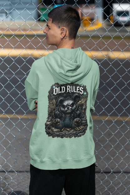 WHITE NOISE OLD RULES I Kryot Streetwear - Slammer Organic Oversized Unisex Hoodie Adults SH