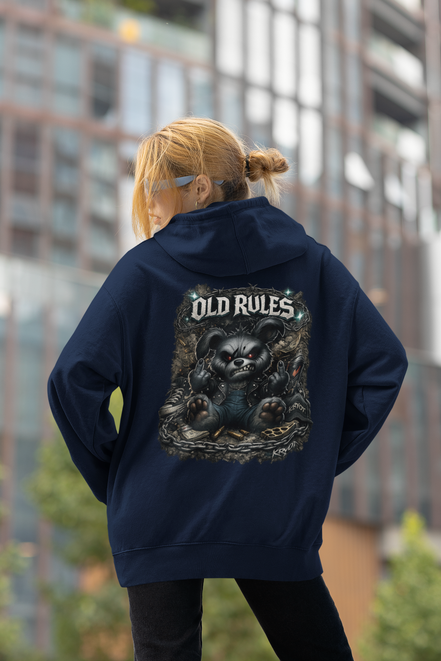 WHITE NOISE OLD RULES I Kryot Streetwear - Slammer Organic Oversized Unisex Hoodie Adults SH
