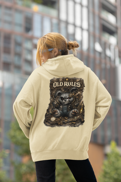 WHITE NOISE OLD RULES Steampunk Cryot Streetwear - Slammer Organic Oversized Unisex Hoodie Adult SH