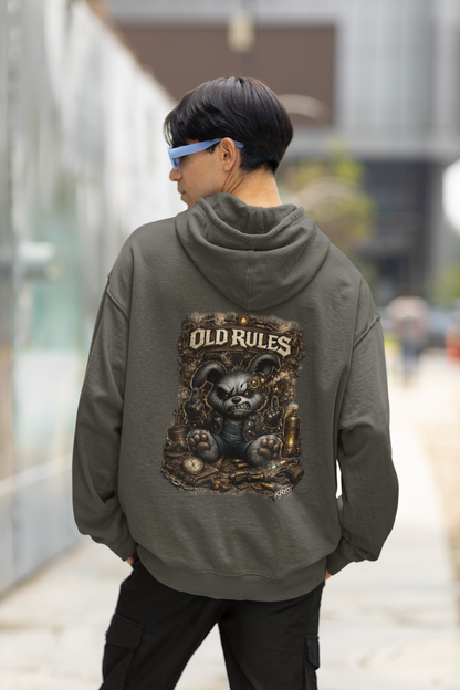 WHITE NOISE OLD RULES Steampunk Cryot Streetwear - Slammer Organic Oversized Unisex Hoodie Adult SH