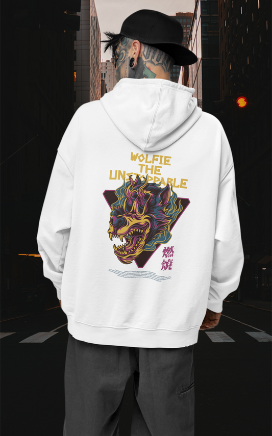 KRYOT Warrior Wolfie The Unstoppable Hoodie - Unisex Heavyweight Oversized Streetwear 350 GSM Bio-Baumwolle