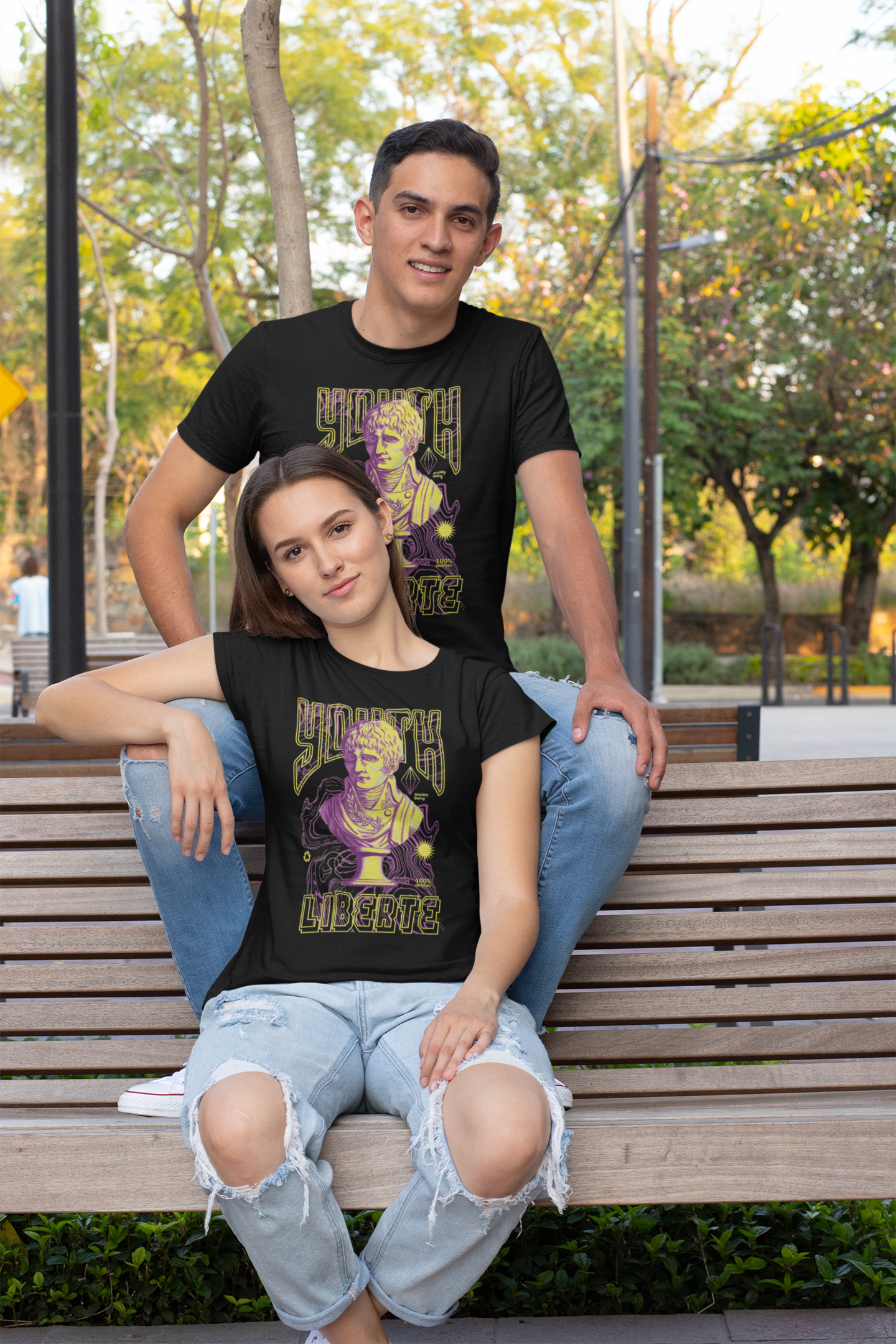 YOUTH LIBERTE Streetwear Frontside - T-shirt unisexe adulte Creator SH