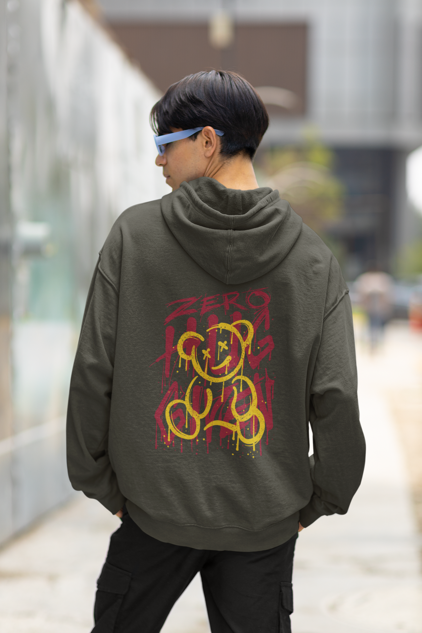 KRYOT Zero Hug Given Hoodie Backprint - Unisex Heavyweight Oversized Streetwear 350 GSM Bio-Baumwolle