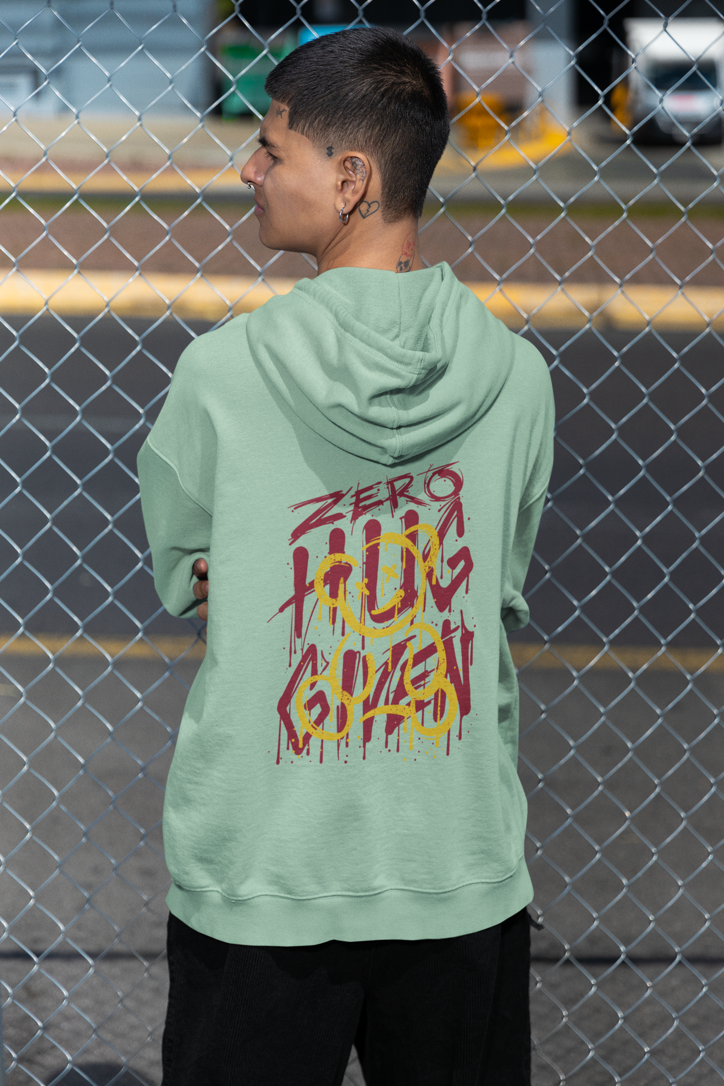 KRYOT Zero Hug Given Hoodie Backprint - Unisex Heavyweight Oversized Streetwear 350 GSM Bio-Baumwolle