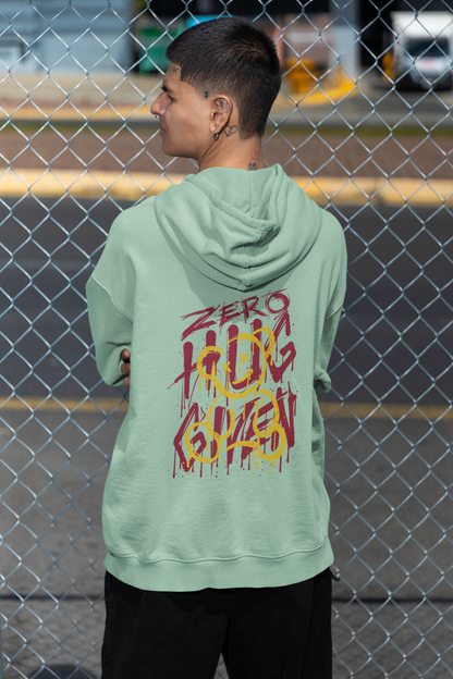 KRYOT Zero Hug Given Hoodie Backprint - Unisex Heavyweight Oversized Streetwear 350 GSM Bio-Baumwolle