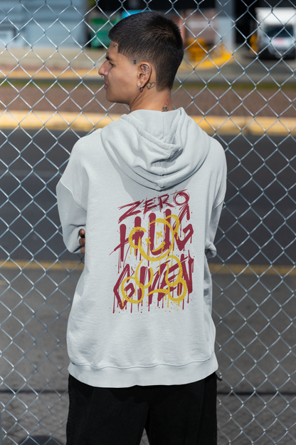 KRYOT Zero Hug Given Hoodie Backprint - Unisex Heavyweight Oversized Streetwear 350 GSM Bio-Baumwolle