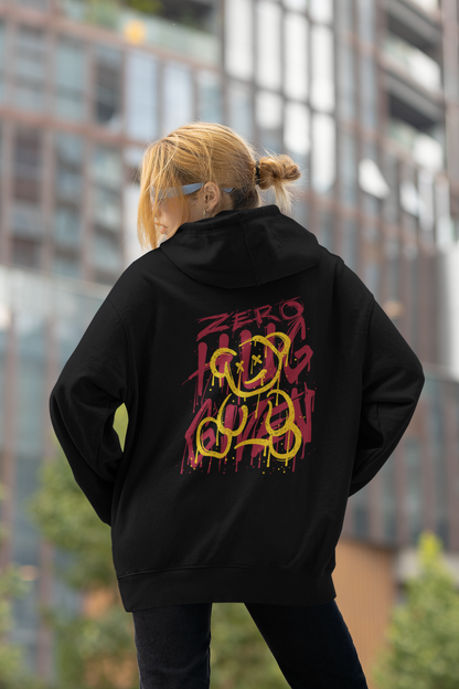 KRYOT Zero Hug Given Hoodie Backprint - Unisex Heavyweight Oversized Streetwear 350 GSM Bio-Baumwolle